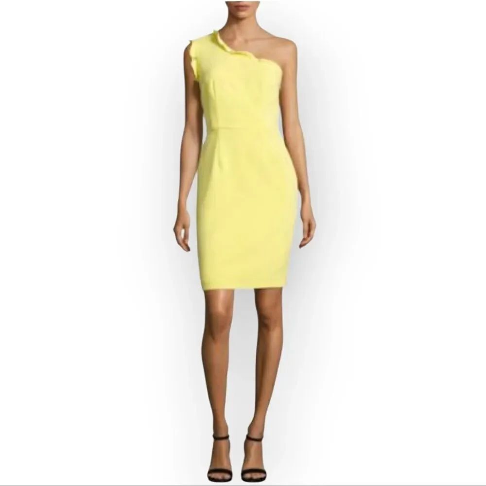 Black Halo Pravella One-Shoulder Dress in Daisy - SMALL FLAW SEE PHOTO & NOTE